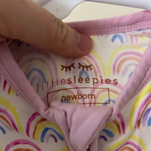 Little Sleepies Pastel Rainbows Pink Zippy Newborn - Picture 4 of 4